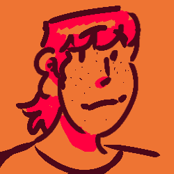 image a icon of a person with a short mullet and freckles smiling
